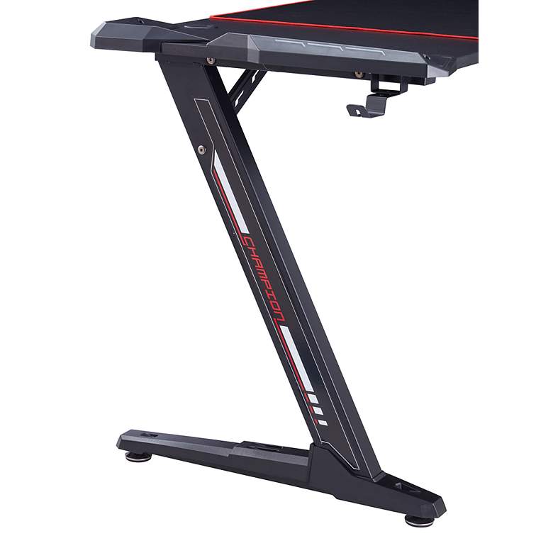 Image 5 Sukim 67 1/2"W Black Metal Gaming Desk with Built-in Outlets more views