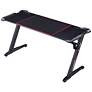 Sukim 67 1/2"W Black Metal Gaming Desk with Built-in Outlets