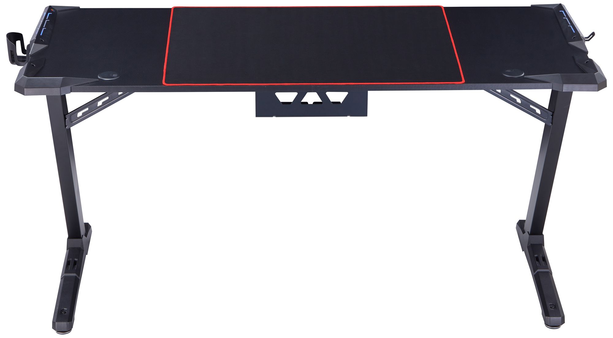 Sukim 67 1/2"W Black Metal Gaming Desk with Built-in Outlets