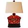 Sukumi 16" High Red Lacquer Box Traditional Accent Table Lamp