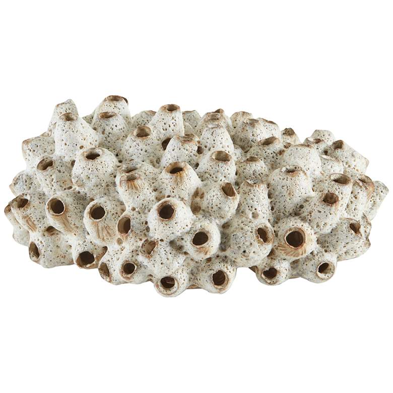 Image 1 Sulawasi Antique White 12 1/2" Wide Ceramic Sculpture