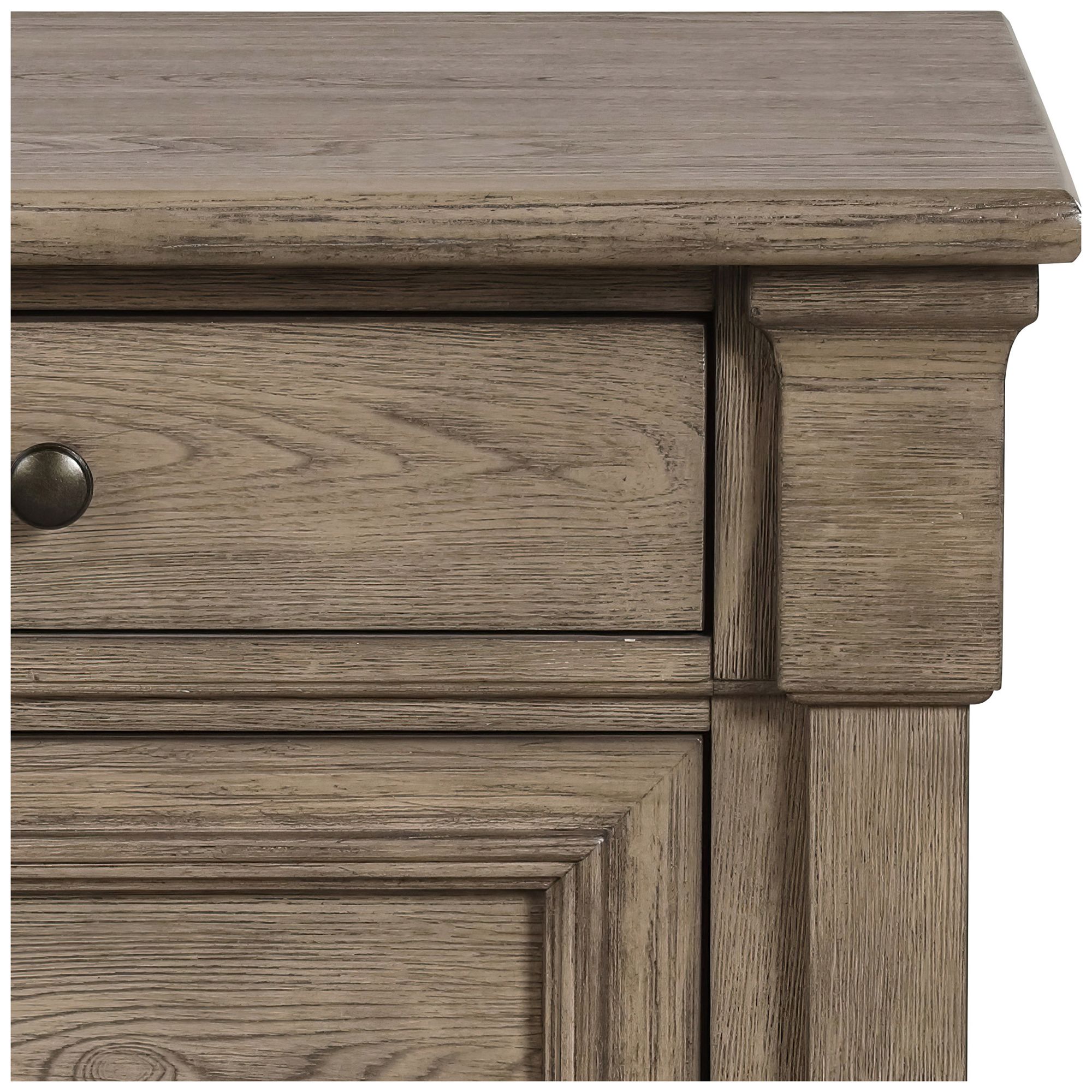 Sulca Traditional Weathered Gray 2-Drawer Nightstand