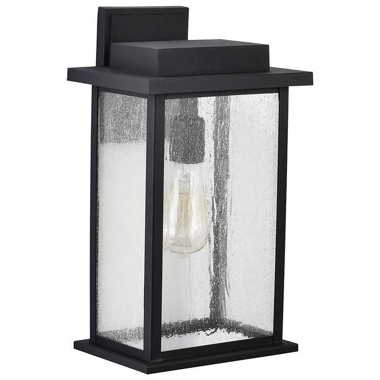 Image 1 Sullivan; 1 Light Medium Wall Lantern; Matte Black with Clear Seeded Glass