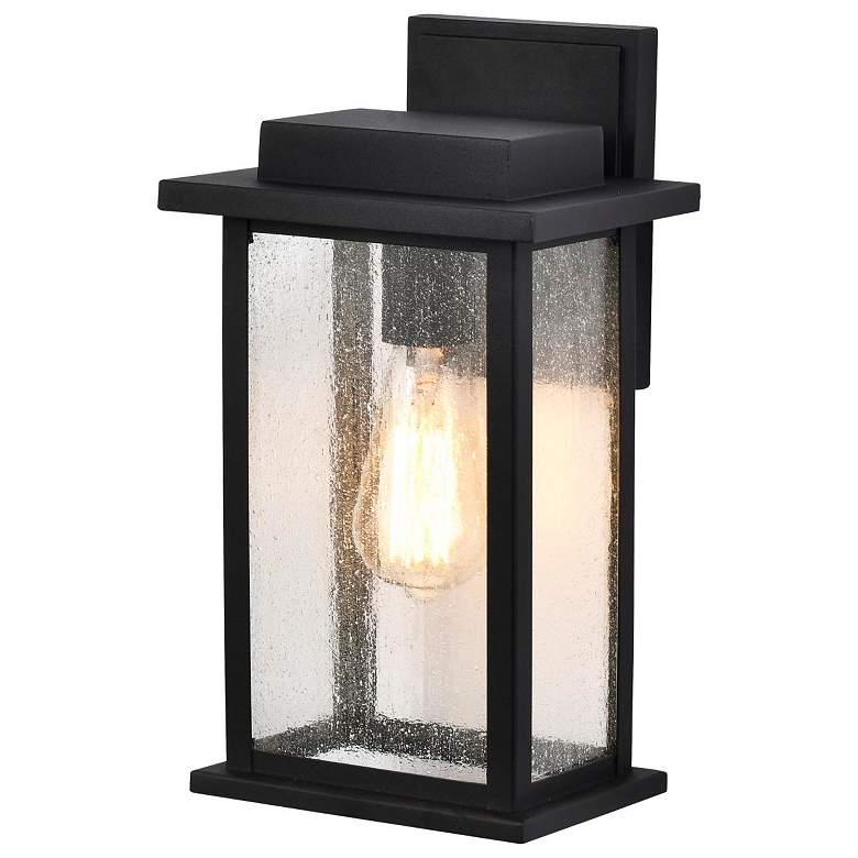 Image 7 Sullivan; 1 Light Medium Wall Lantern; Matte Black with Clear Seeded Glass more views
