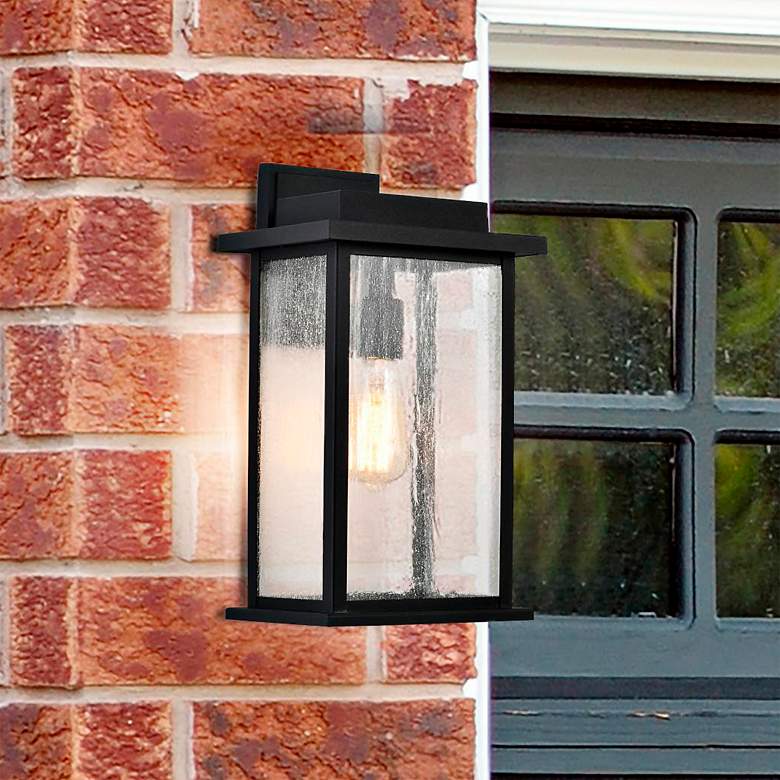 Image 1 Sullivan 15 1/2" High Matte Black Outdoor Lantern Wall Light
