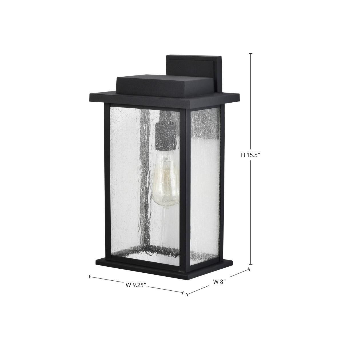 Sullivan 15 1/2" High Matte Black Outdoor Lantern Wall Light