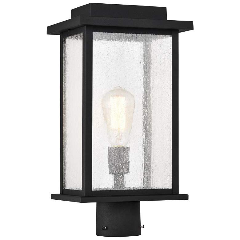 Image 1 Sullivan 17 1/4 inch High Matte Black Outdoor Lantern Post Light