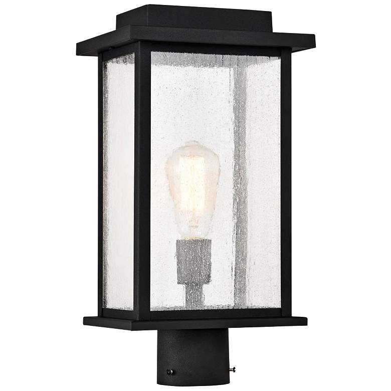 Image 1 Sullivan 17 1/4 inch High Matte Black Outdoor Lantern Post Light