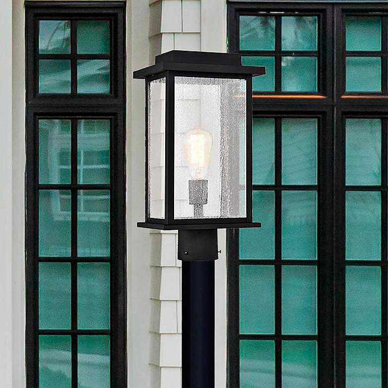 Image 2 Sullivan 17 1/4" High Matte Black Outdoor Lantern Post Light