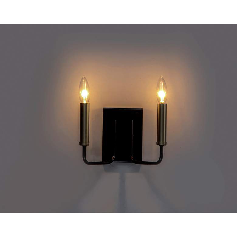 Image 3 Sullivan 2-Light 9.25" Wide Black/Gold Wall Sconce more views