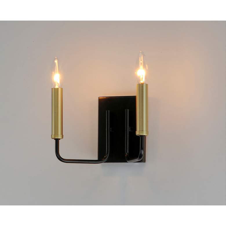 Image 4 Sullivan 2-Light 9.25" Wide Black/Gold Wall Sconce more views