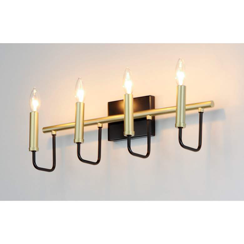 Image 1 Sullivan 4-Light 23" Wide Black/Gold Wall Sconce