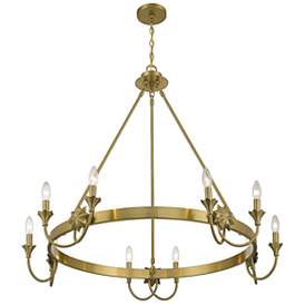 Image5 of Sullivan 40" Wide Warm Brass 10-Light Ring Chandelier more views