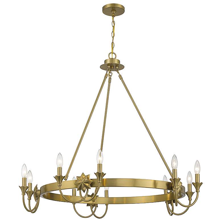 Image 6 Sullivan 40" Wide Warm Brass 10-Light Ring Chandelier more views