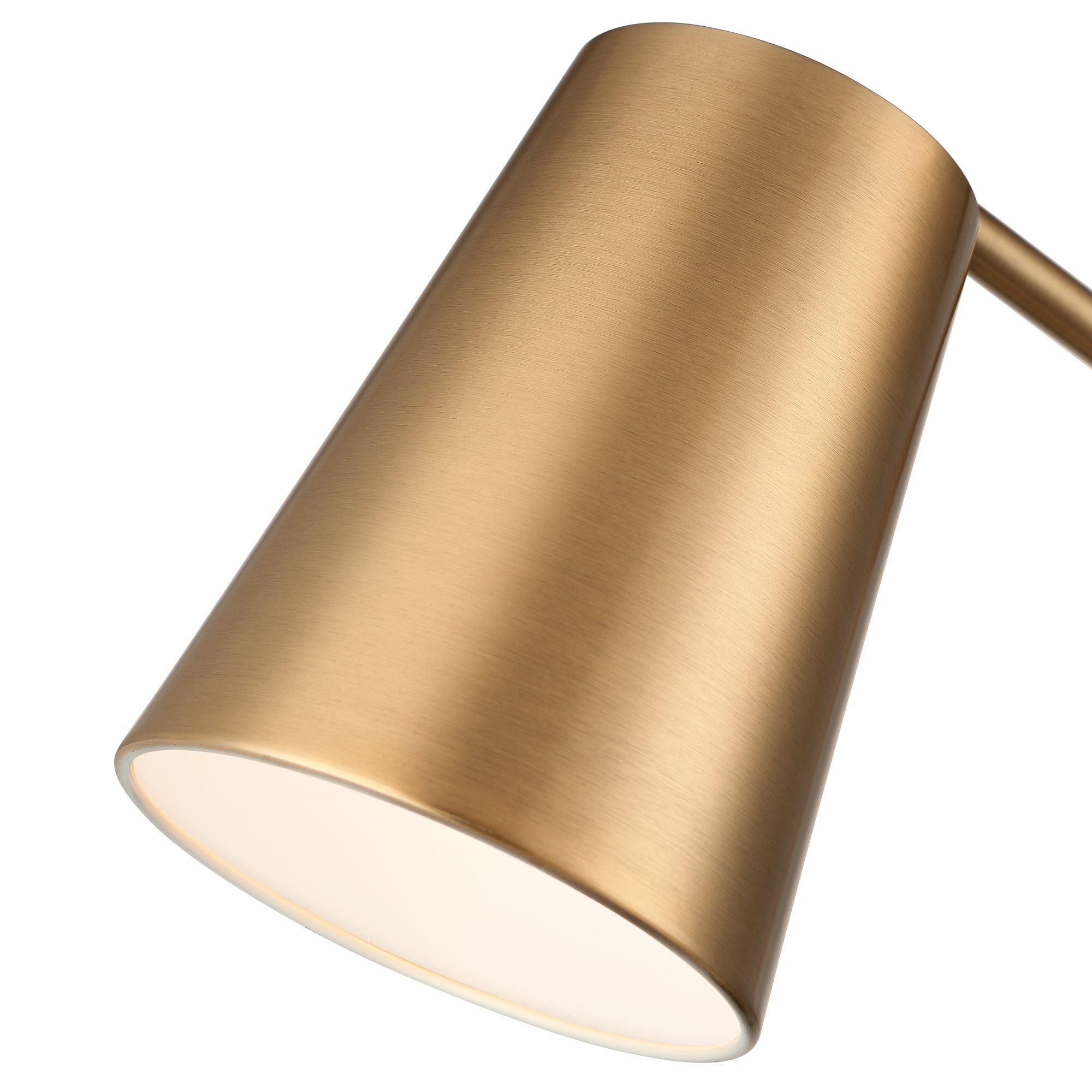 Sully Warm Brass Desk Lamp with Double USB Ports 189F0 Lamps Plus