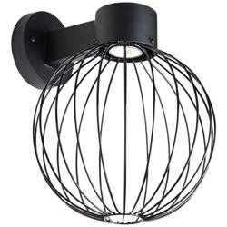 Sultana 14&quot; High Black Globe LED Modern Outdoor Wall Light