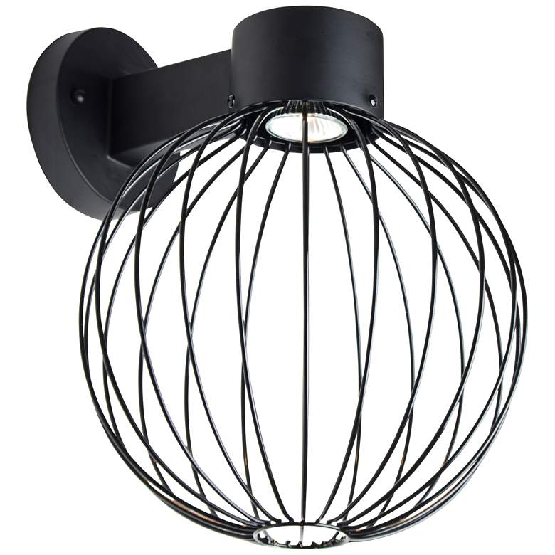 Image 1 Sultana 14 inch High Black Globe LED Modern Outdoor Wall Light