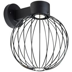 Sultana 14" High Black Globe LED Modern Outdoor Wall Light