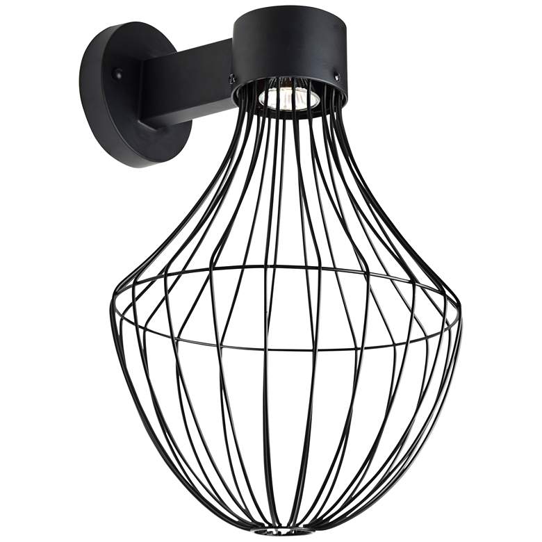 Image 1 Sultana 17 3/4 inch High Black Flare LED Outdoor Wall Light