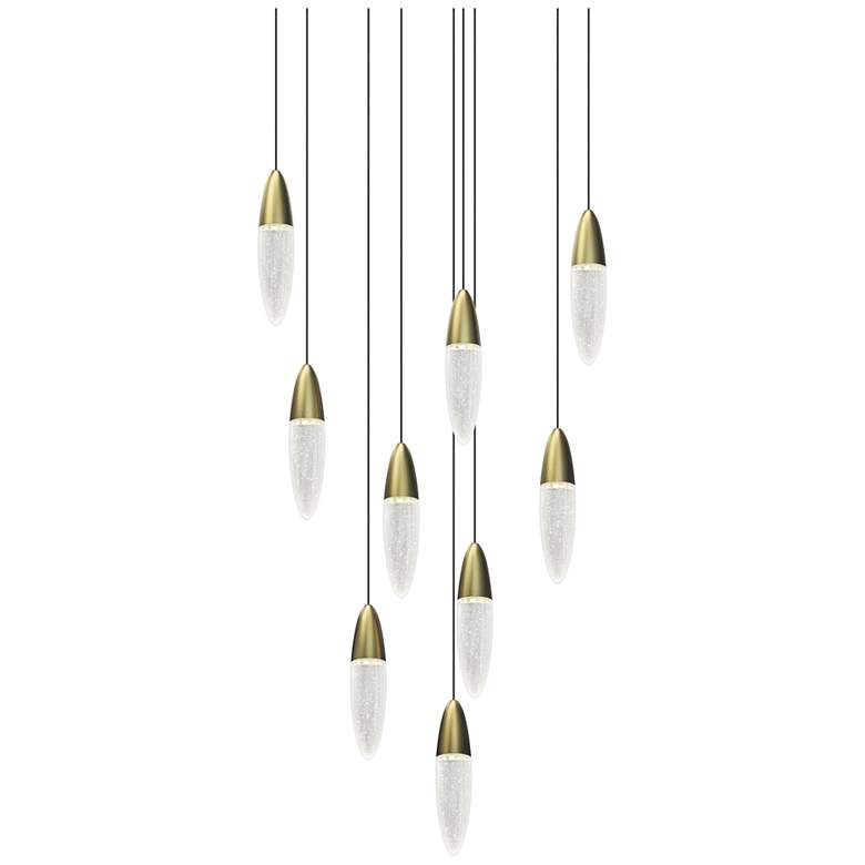 Image 1 Sultana 24 1/2" Wide Satin Brass 9-Light LED Round Pendant