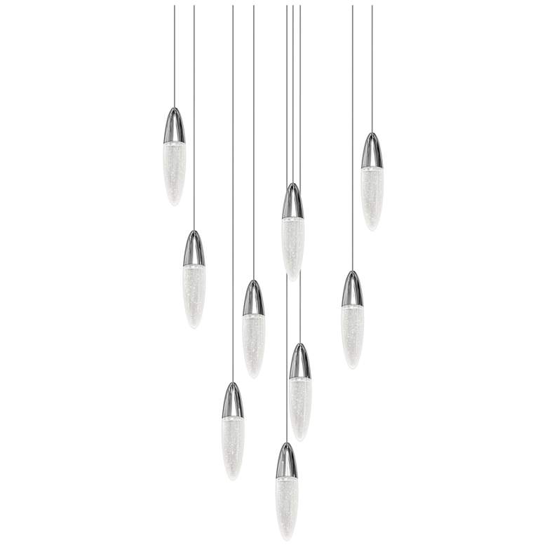 Image 1 Sultana 24 1/2"W Polished Chrome 9-Light LED Round Pendant