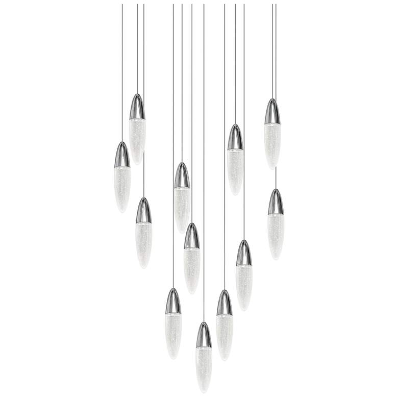 Image 1 Sultana 25 1/4"W Polished Chrome 12-Light LED Round Pendant