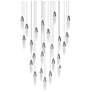Sultana 37" Wide Polished Chrome 24-Light LED Round Pendant