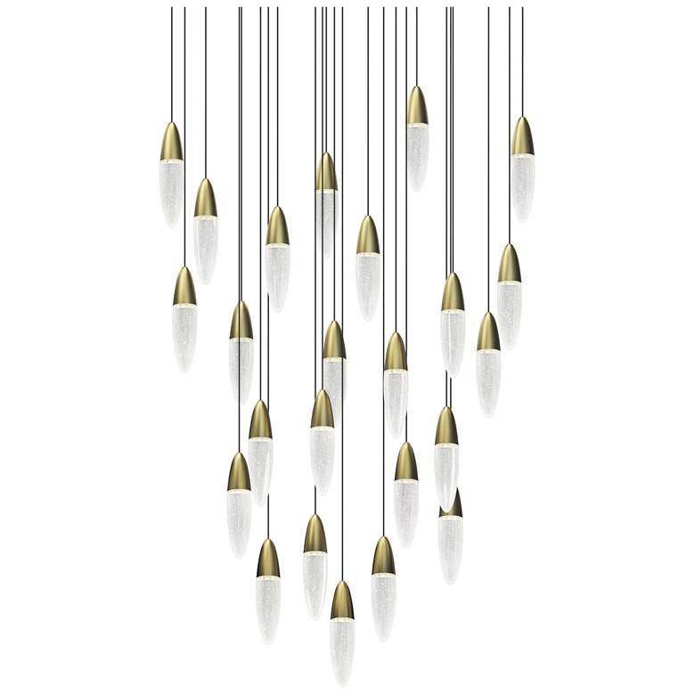 Image 1 Sultana 37" Wide Satin Brass 24-Light LED Round Pendant