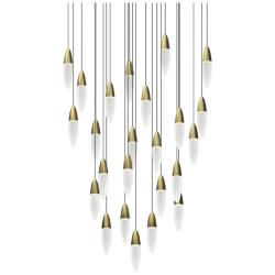 Sultana 37" Wide Satin Brass 24-Light LED Round Pendant