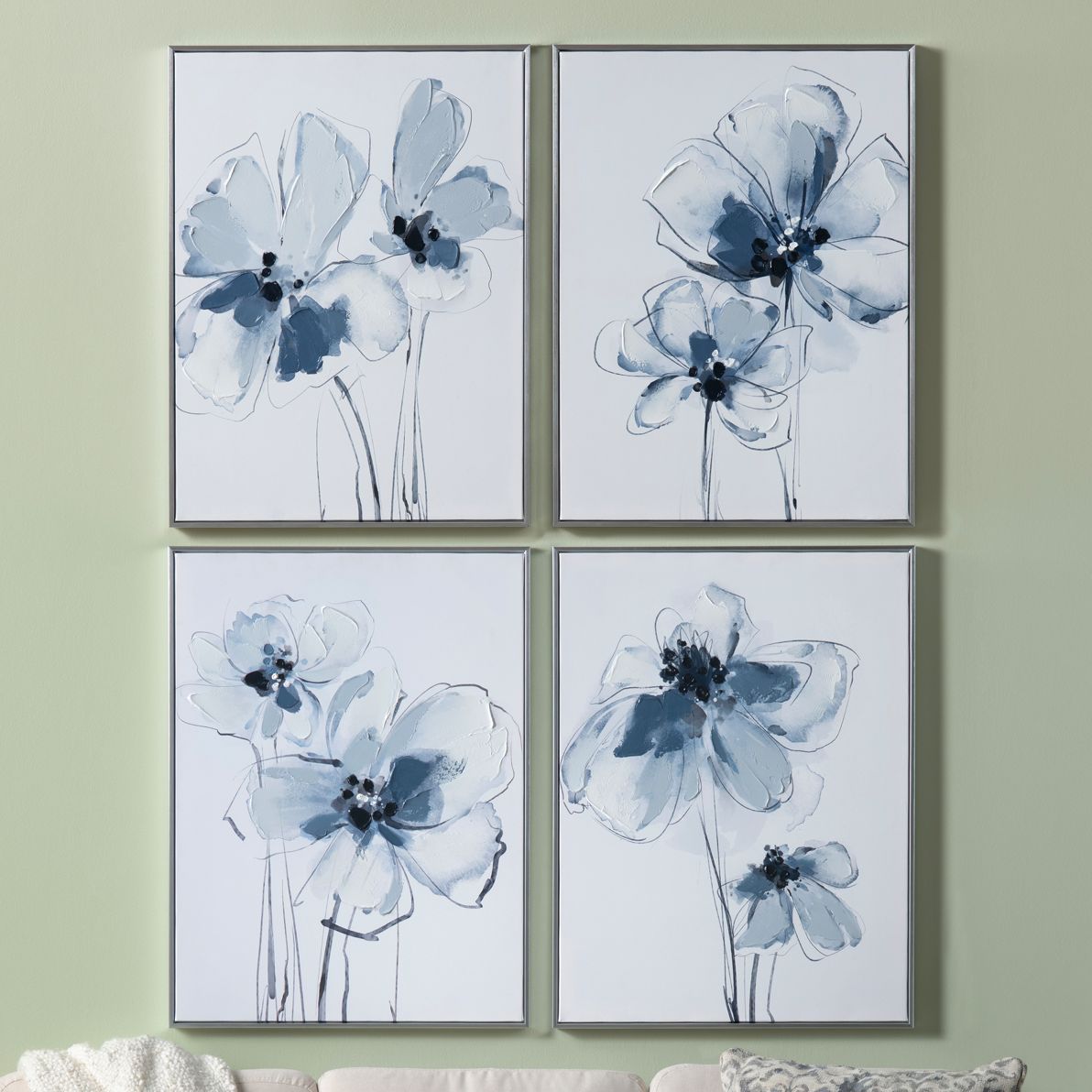Image Sultry Florals - Framed Canvas Set - Set of 4 - 24 x 31.5