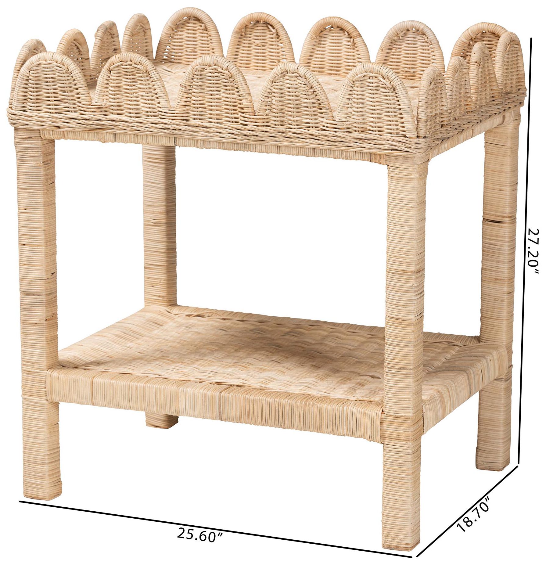 Sumana 25 1/2"W Natural Rattan Rectangular Side Table