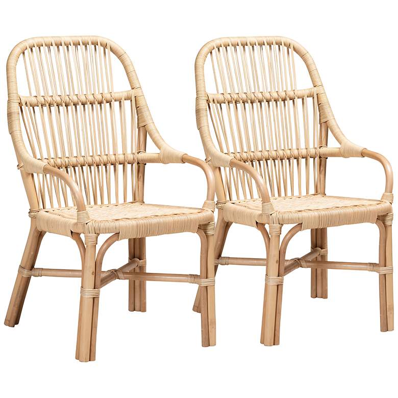 Image 2 Sumatera Natural Brown Rattan Dining Chairs Set of 2
