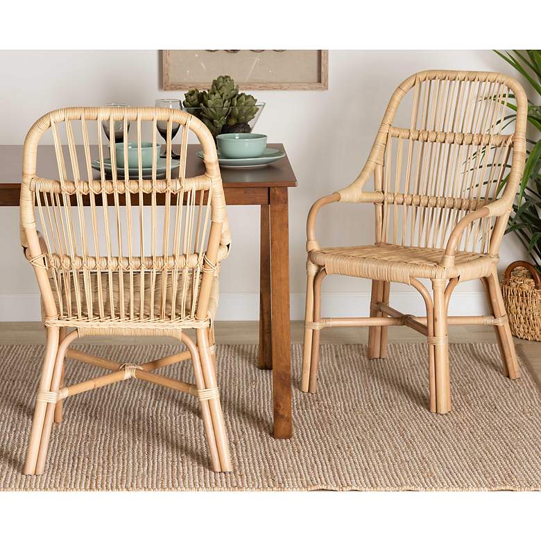 Image 1 Sumatera Natural Brown Rattan Dining Chairs Set of 2