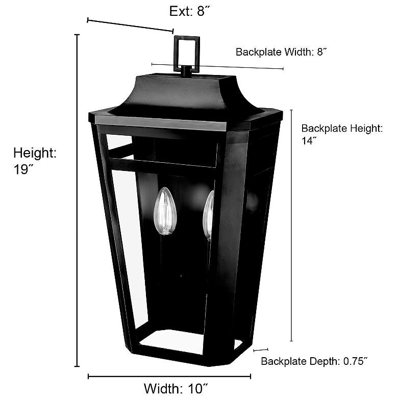 Image 7 Sumerlin 19" High 2-Light Outdoor Wall Sconce in Powder Coated Black more views