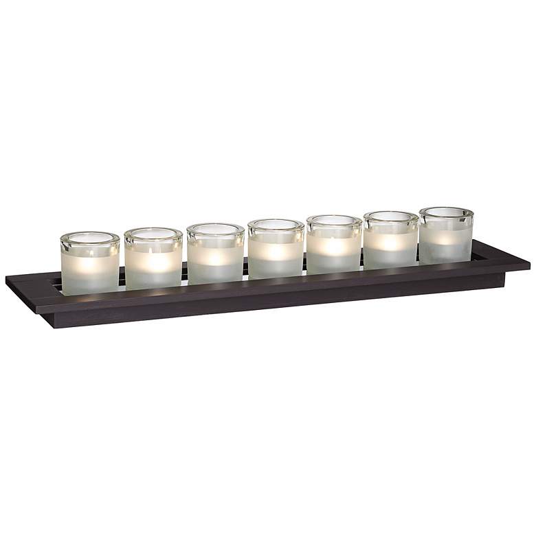 Image 1 Sumi 7-Votive Espresso Tray Candle Holder