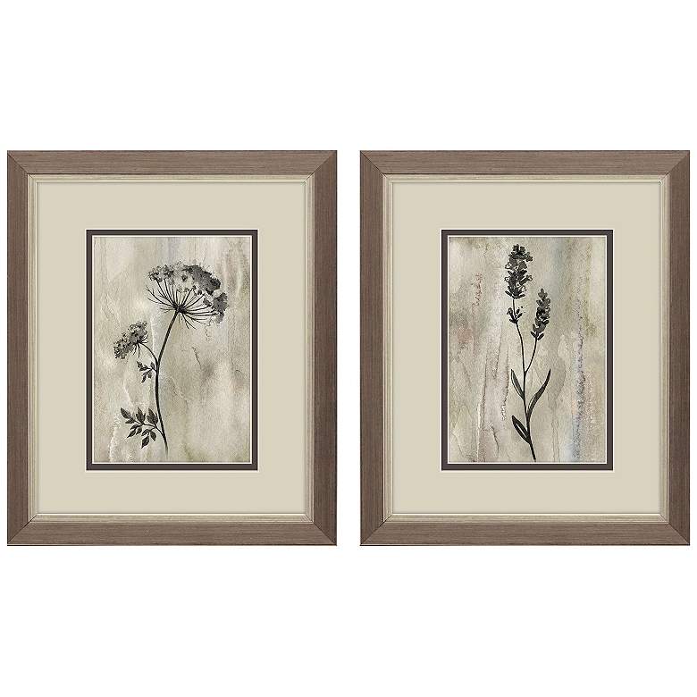 Image 1 Sumi-e Silhouette I 9"W x 11"H Framed Art Set of 2