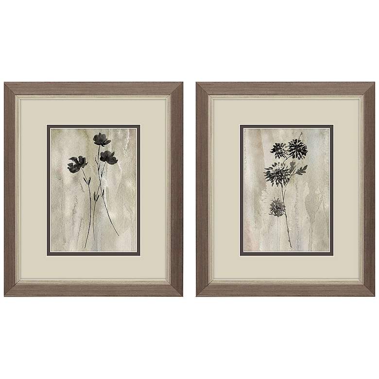 Image 1 Sumi-e Silhouette II 9"W x 11"H Framed Art Set of 2