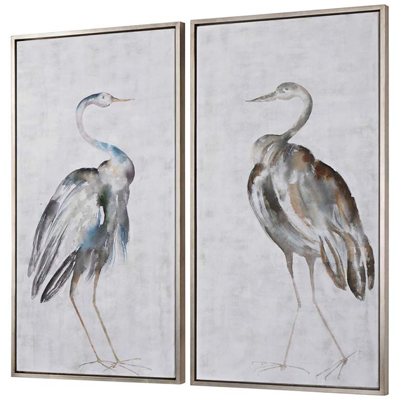 Image 2 Summer Birds 46 3/4 inch High 2-Piece Framed Canvas Wall Art Set