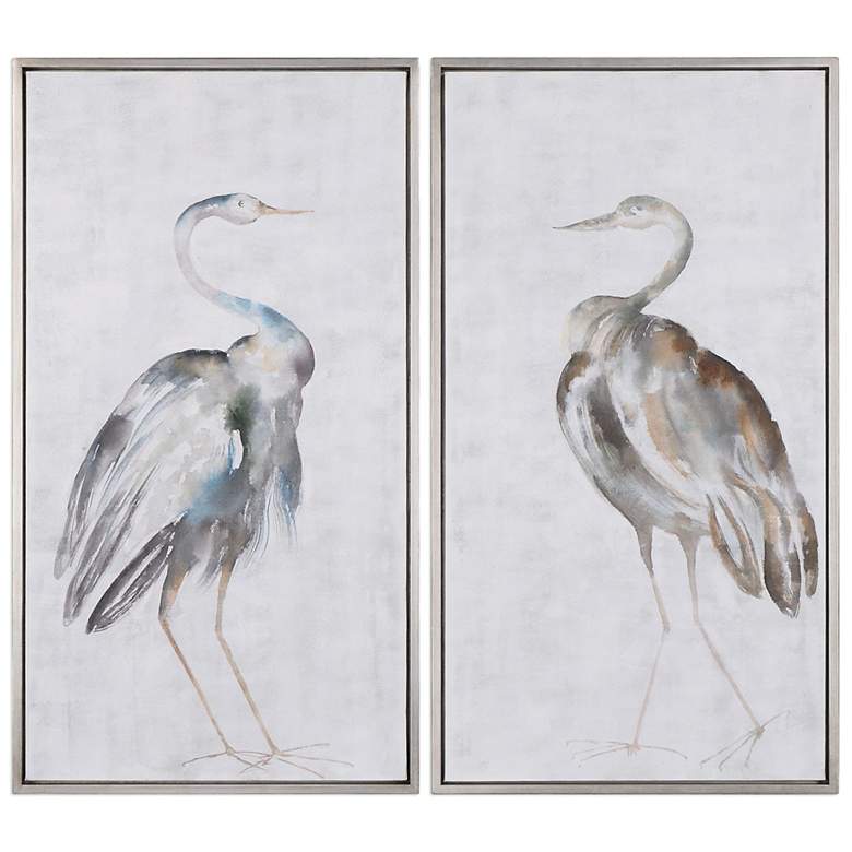 Image 2 Summer Birds 46 3/4 inch High 2-Piece Framed Canvas Wall Art Set