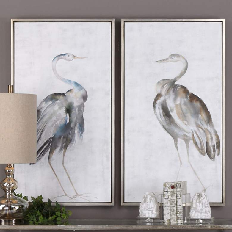 Image 1 Summer Birds 46 3/4" High 2-Piece Framed Canvas Wall Art Set