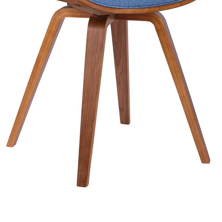 Image 4 Summer Blue Fabric and Walnut Wood Dining Chair more views
