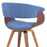 Summer Blue Fabric and Walnut Wood Dining Chair