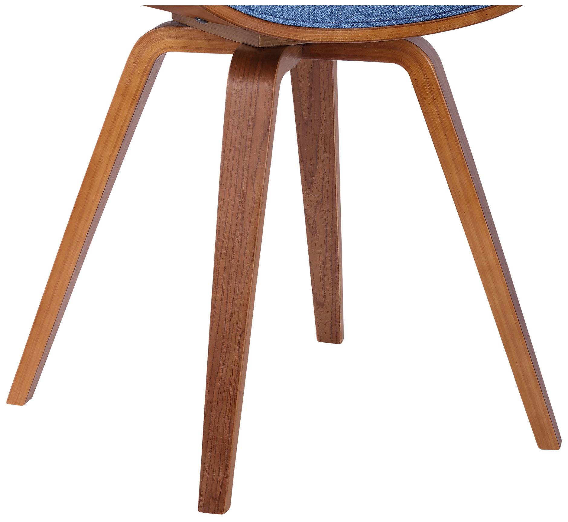 Image 7 Summer Blue Fabric and Walnut Wood Dining Chair more views