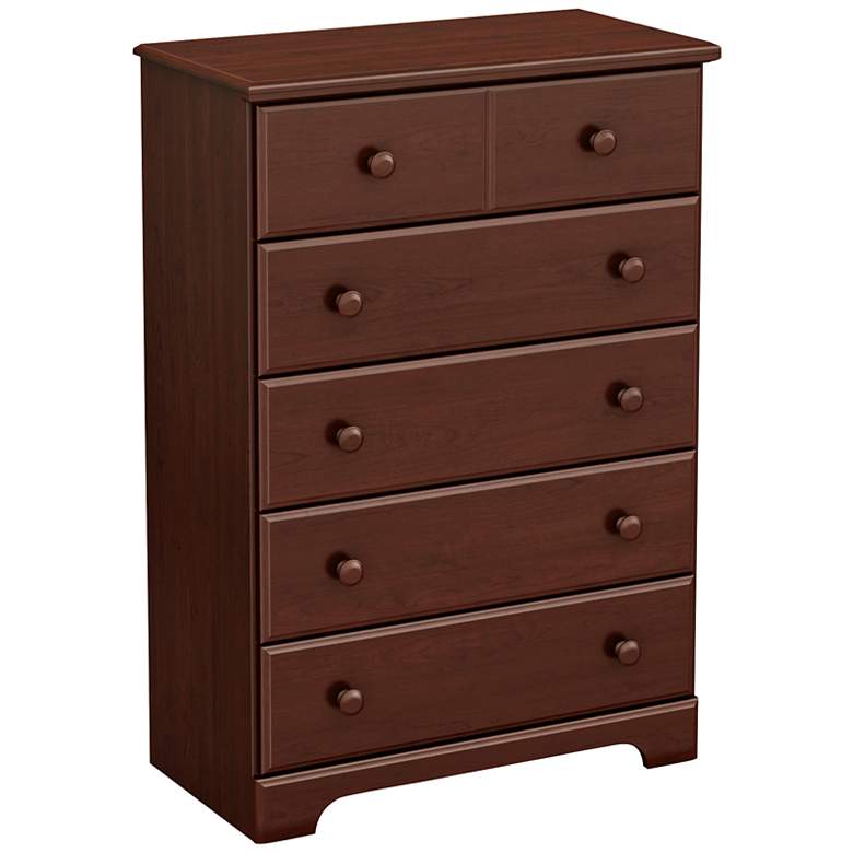 Image 1 Summer Breeze Royal Cherry Country Style 5-Drawer Chest