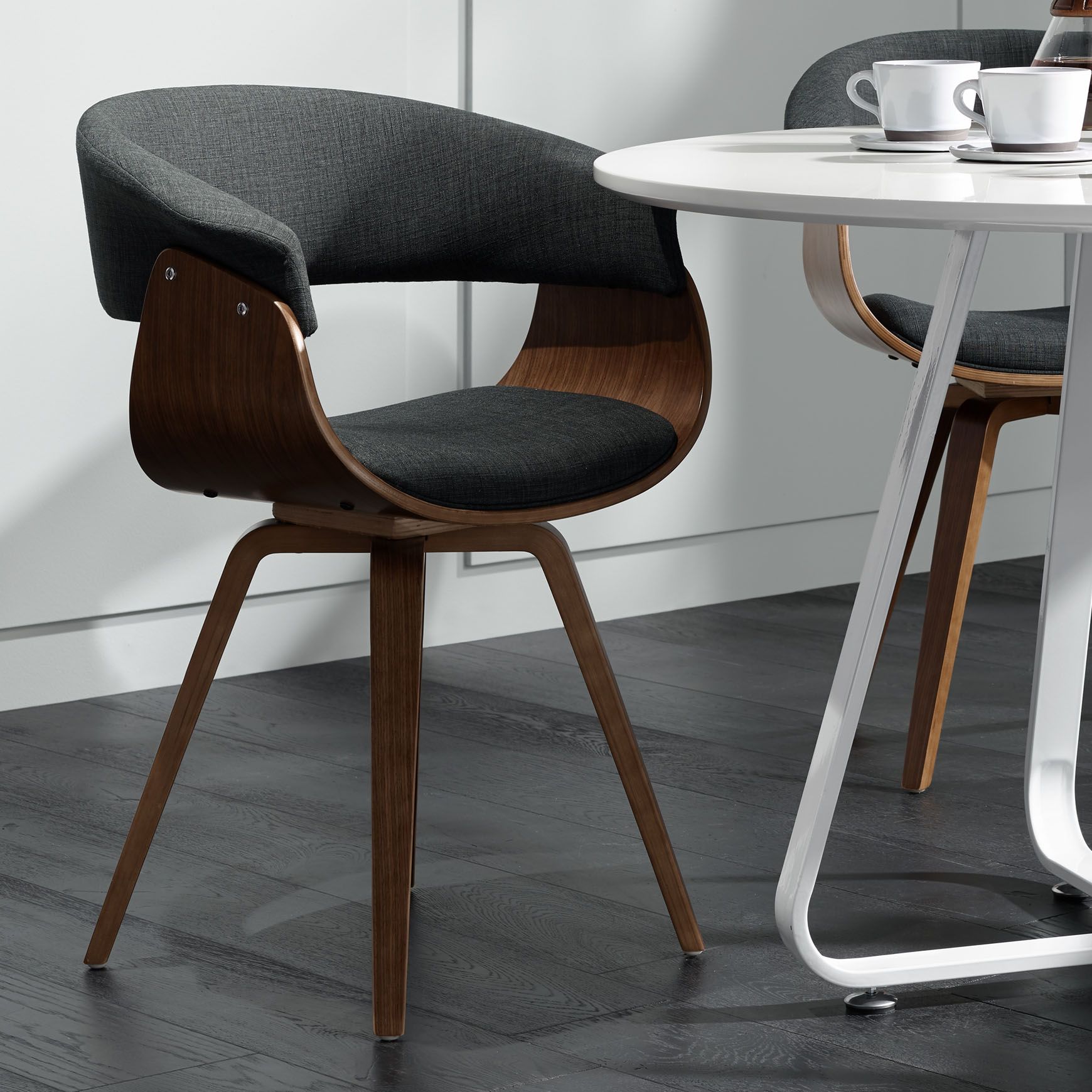 charcoal wood dining chairs