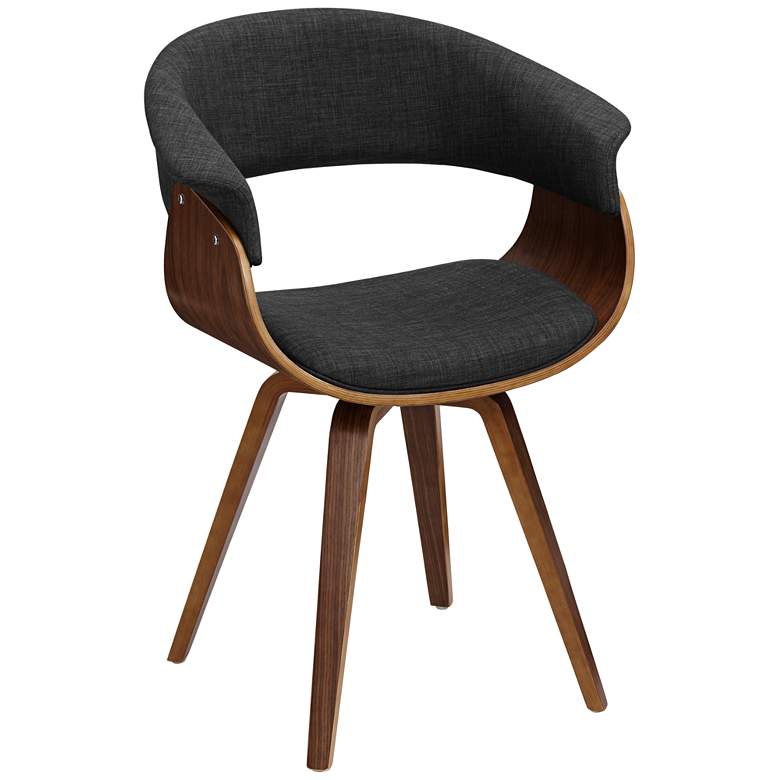 Image 3 Summer Charcoal Fabric and Walnut Wood Modern Dining Chair