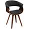Summer Charcoal Fabric and Walnut Wood Modern Dining Chair