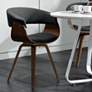 Summer Charcoal Fabric and Walnut Wood Modern Dining Chair in scene