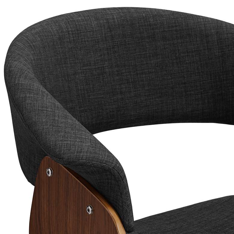 Image 5 Summer Charcoal Fabric and Walnut Wood Modern Dining Chair more views