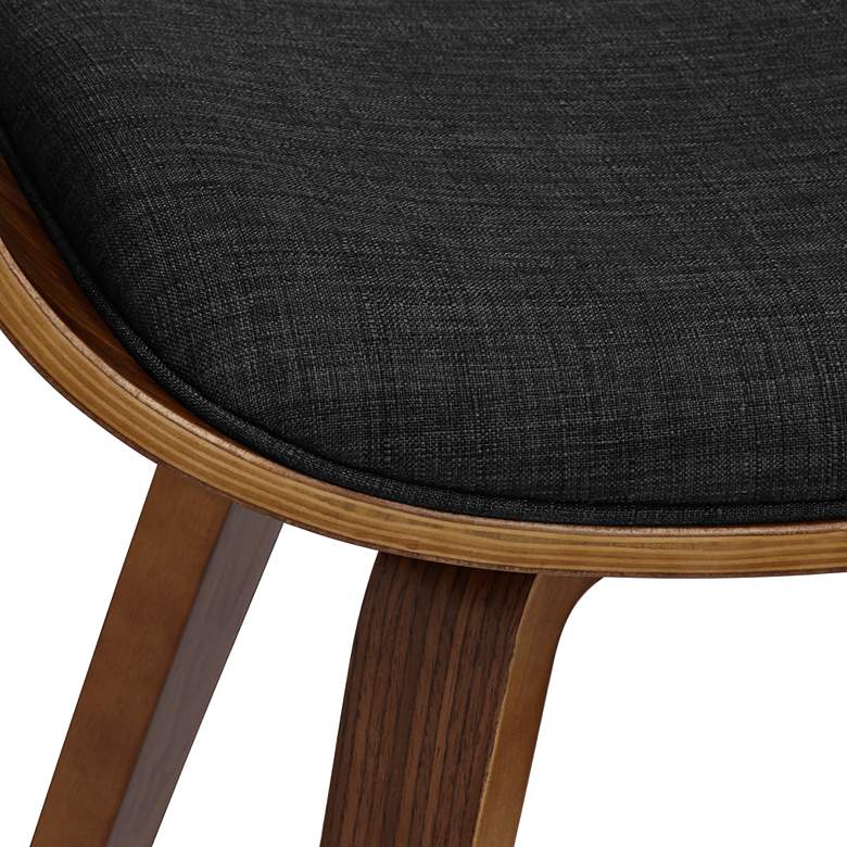 Image 6 Summer Charcoal Fabric and Walnut Wood Modern Dining Chair more views